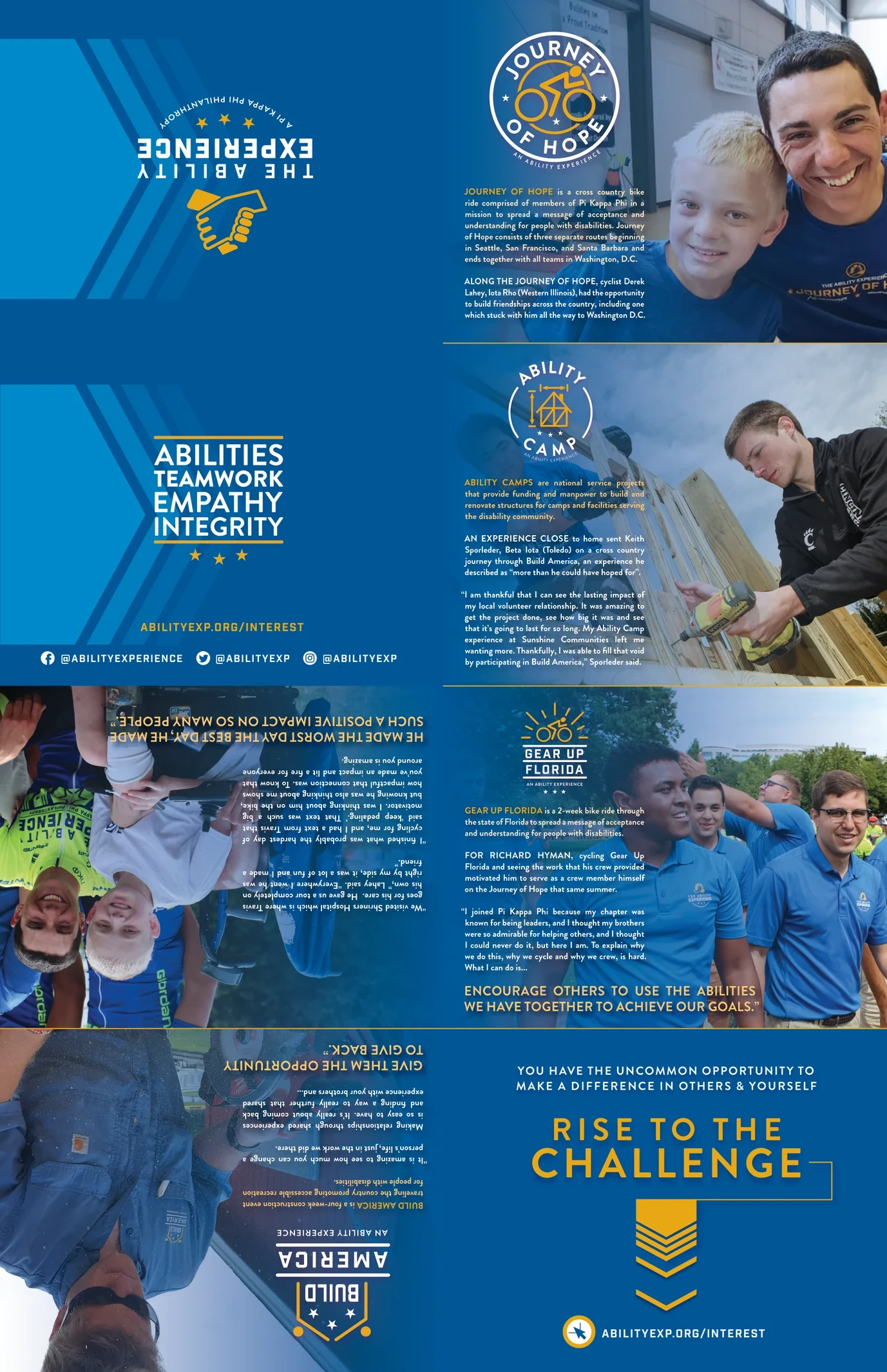 Outside panels of the 2019 Ability Experience recruitment handout
