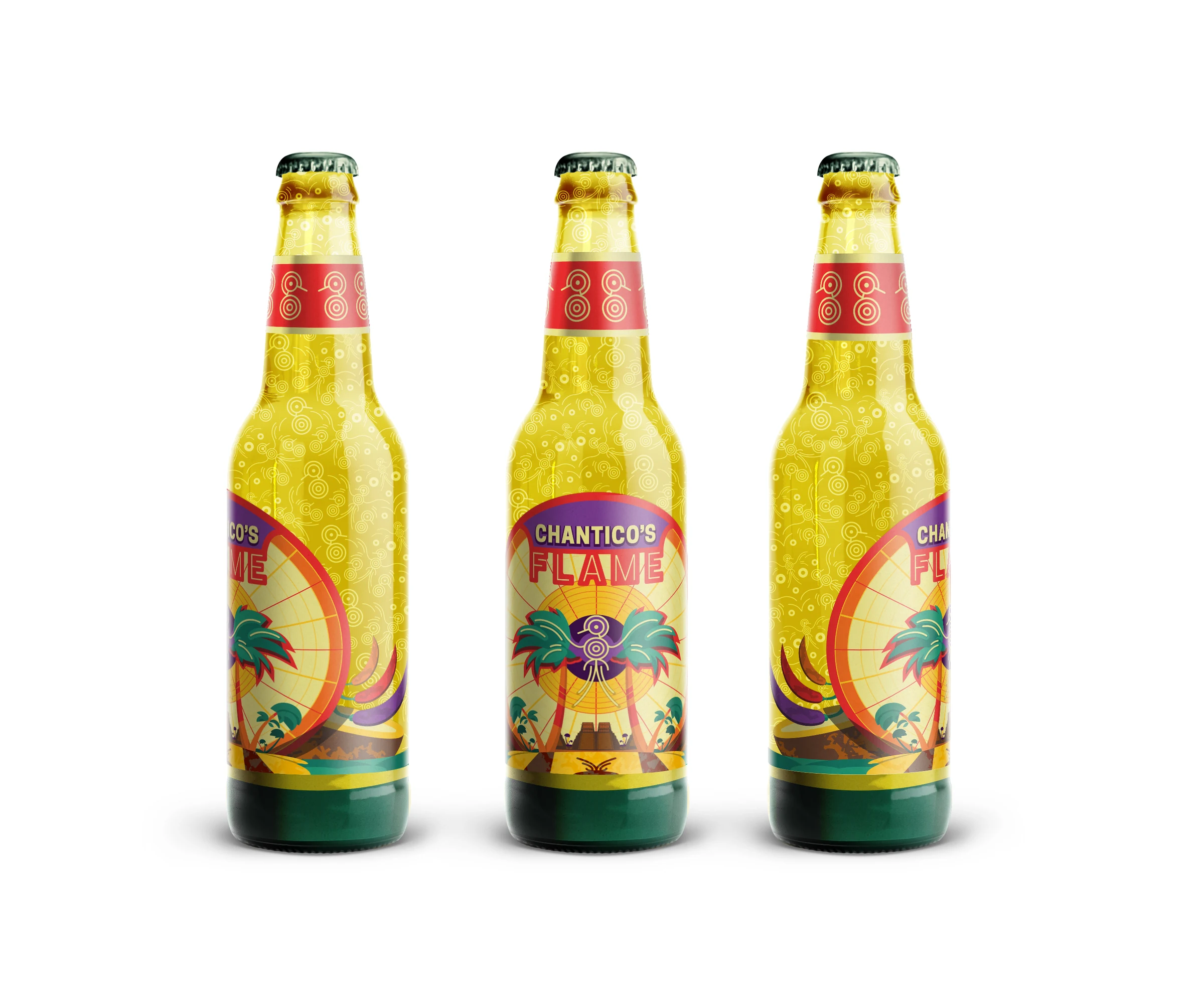Three illustrated Chantico bottle applications