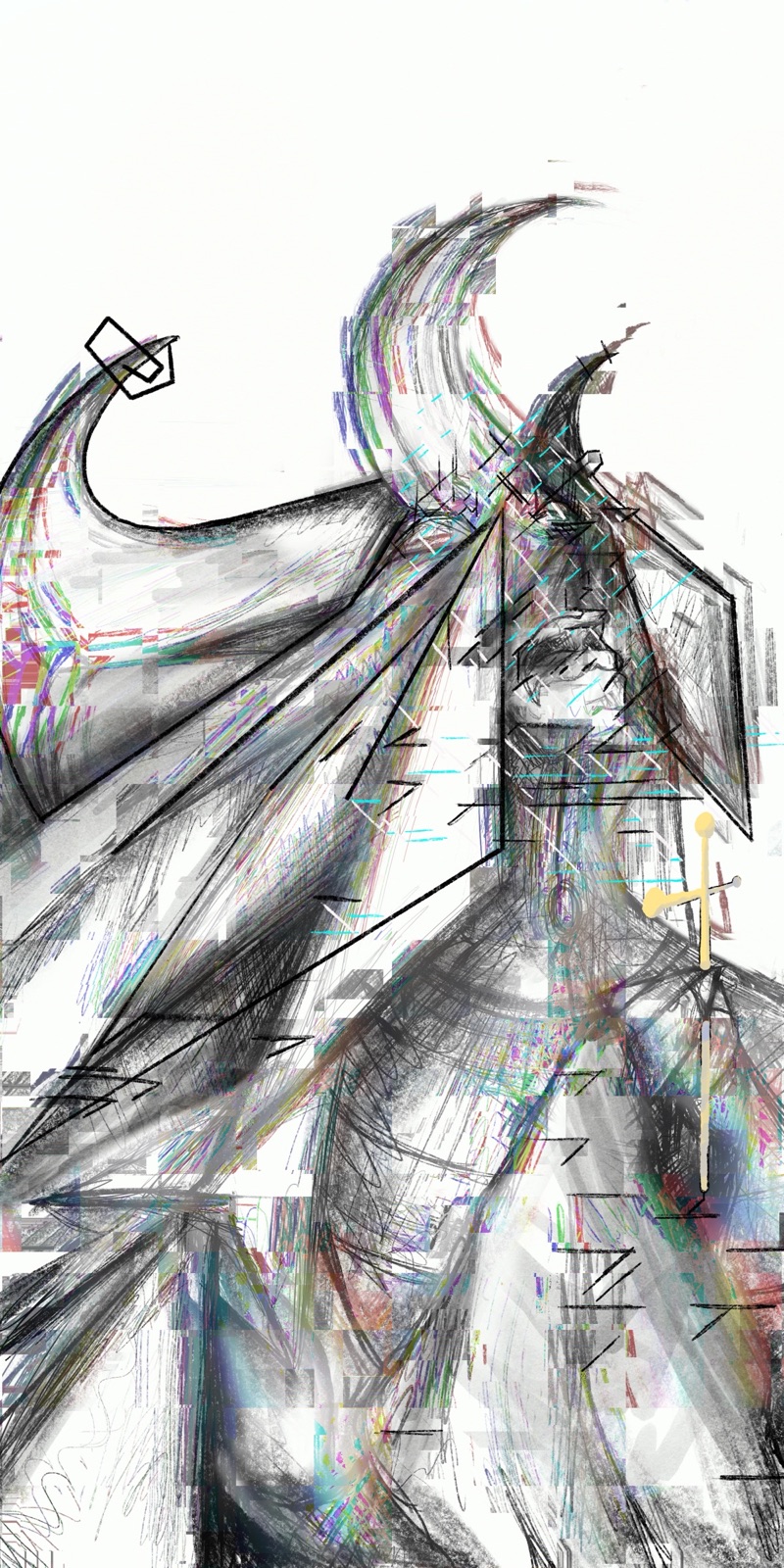 Horned woman · glitch