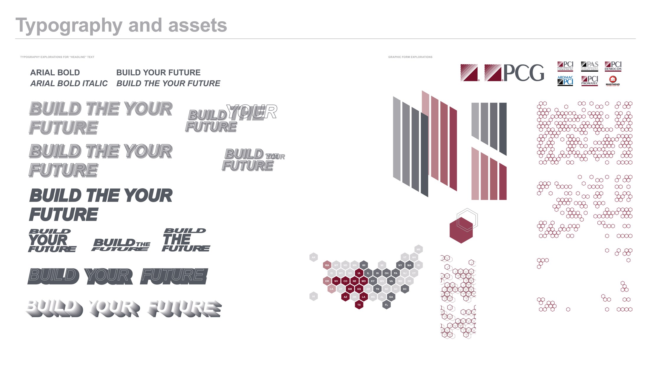PCG banners typography and asset exploration