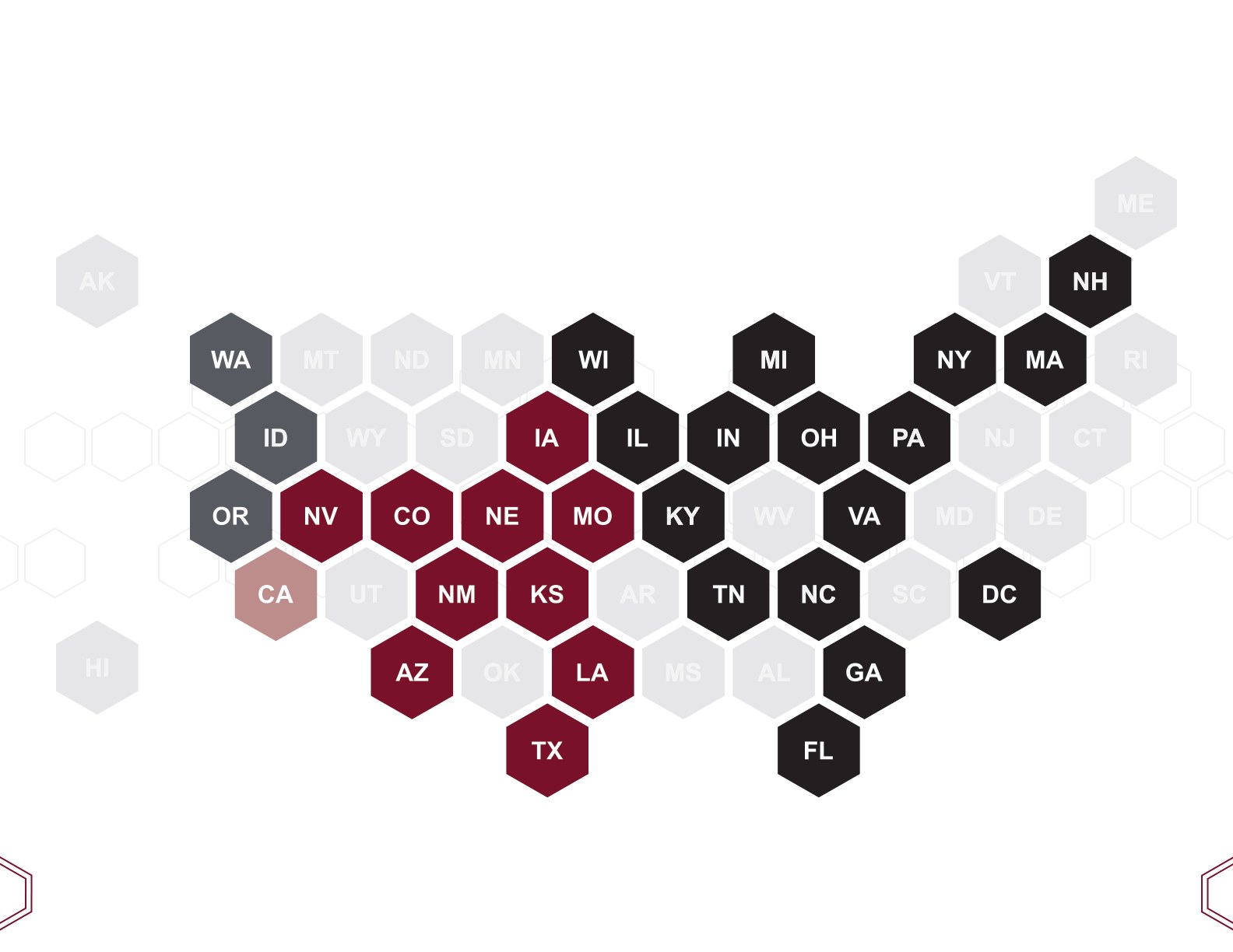 PCG handbook US locations map