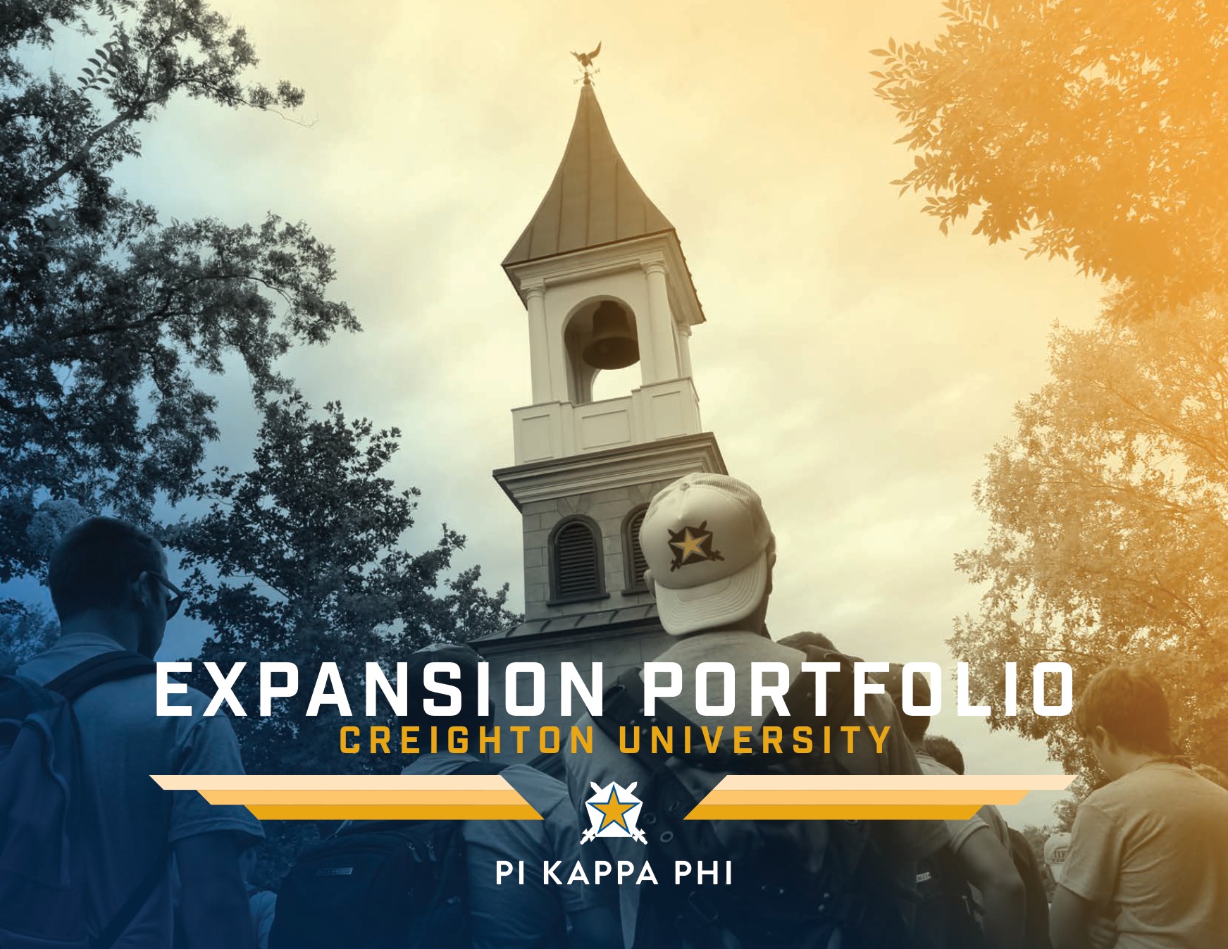 Original cover of the Pi Kappa Phi Expansion Portfolio for Creighton University