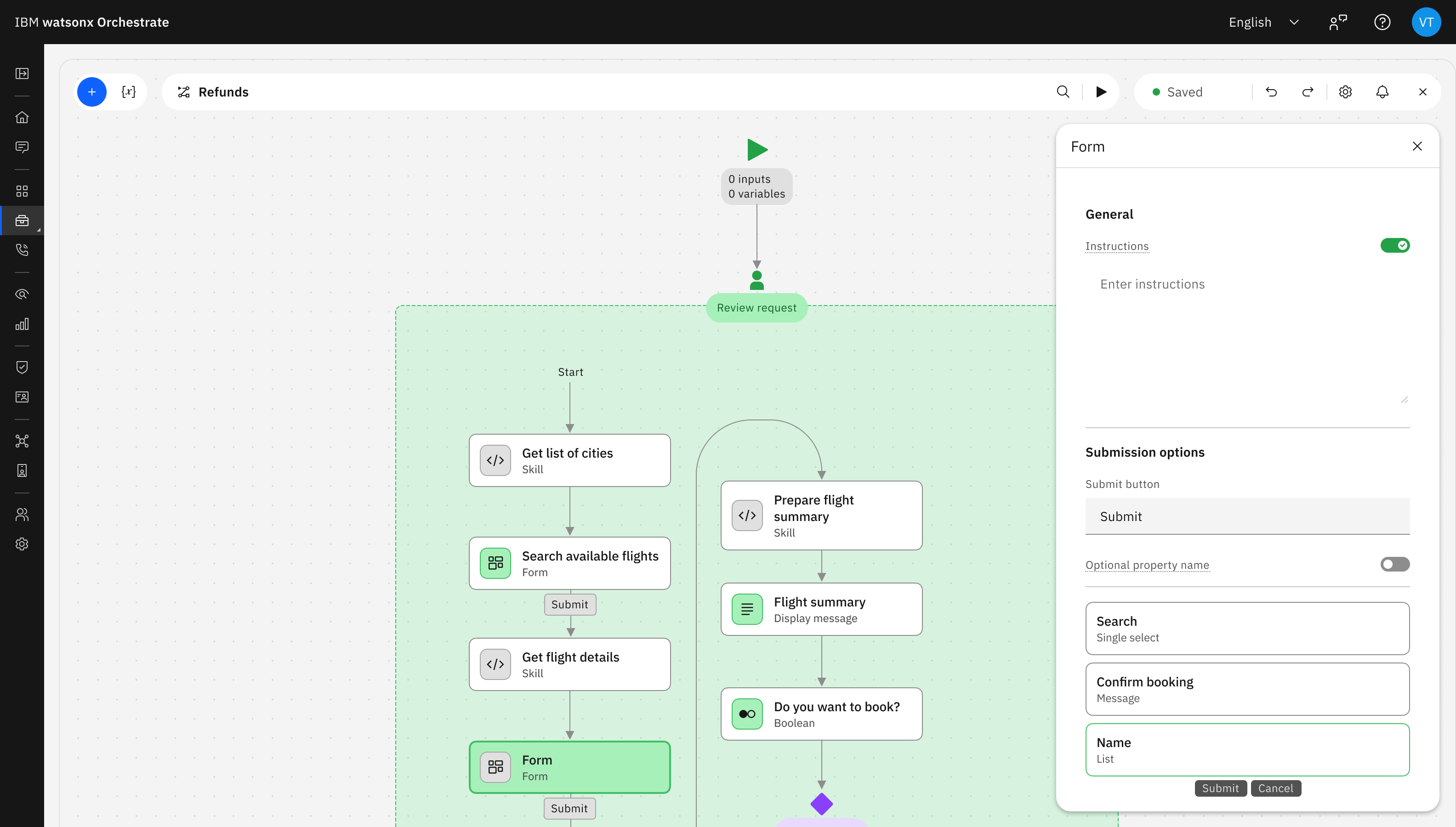 User Activity configuration options within a workflow